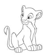 coloriage roi lion nala lionceau